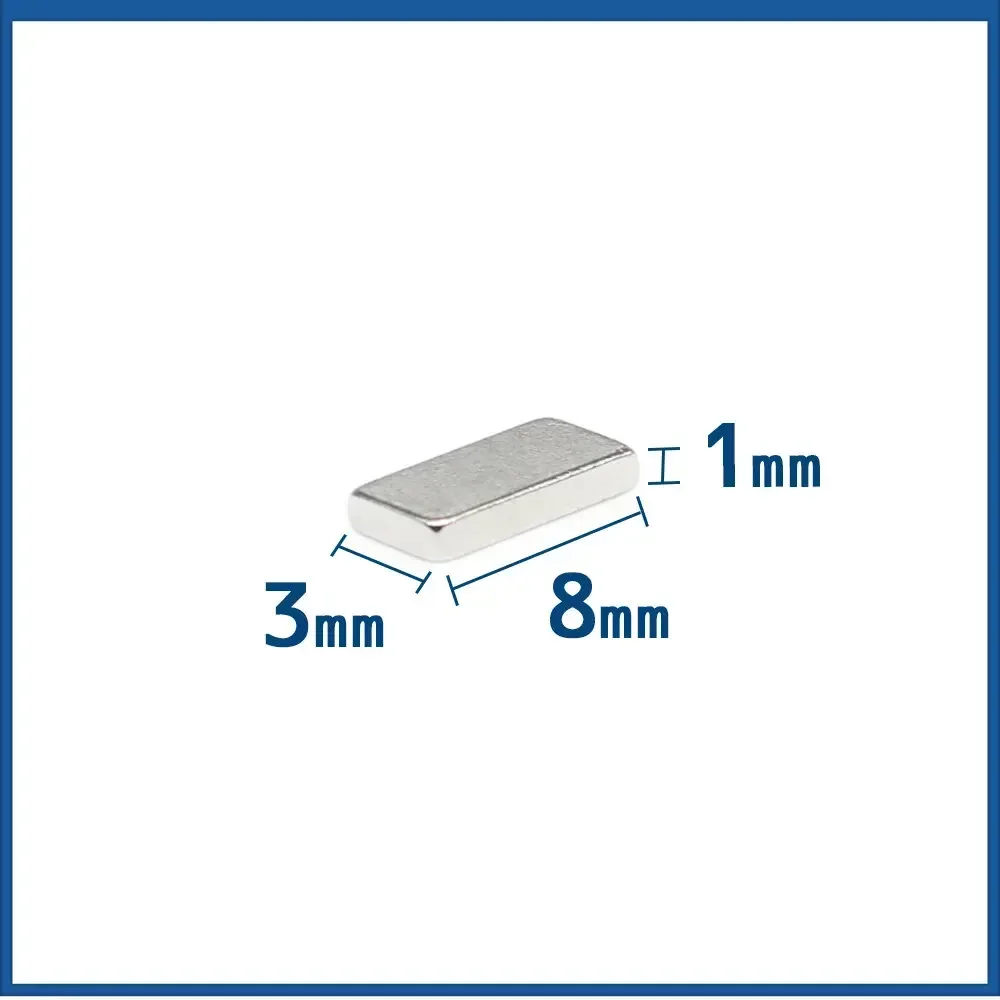 

20/50/100/200/500/1000PCS 8x3x1 Thin Small Quadrate Magnets N35 8*3*1 Permanent NdFeB Magnet 8x3x1mm Strong Powerful Magnets