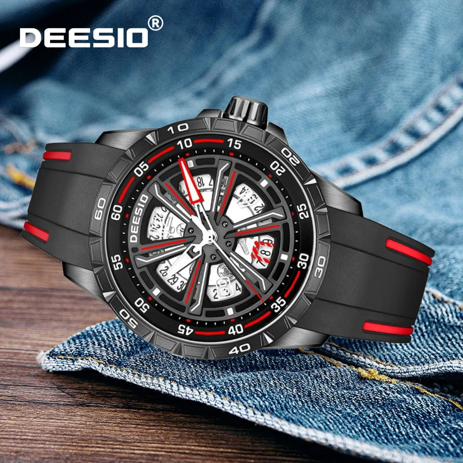 

Deesio мужские роскошные автоматические механические часы водостойкие с сапфировым стеклом из нержавеющей стали светящиеся деловые наручные часы подарок