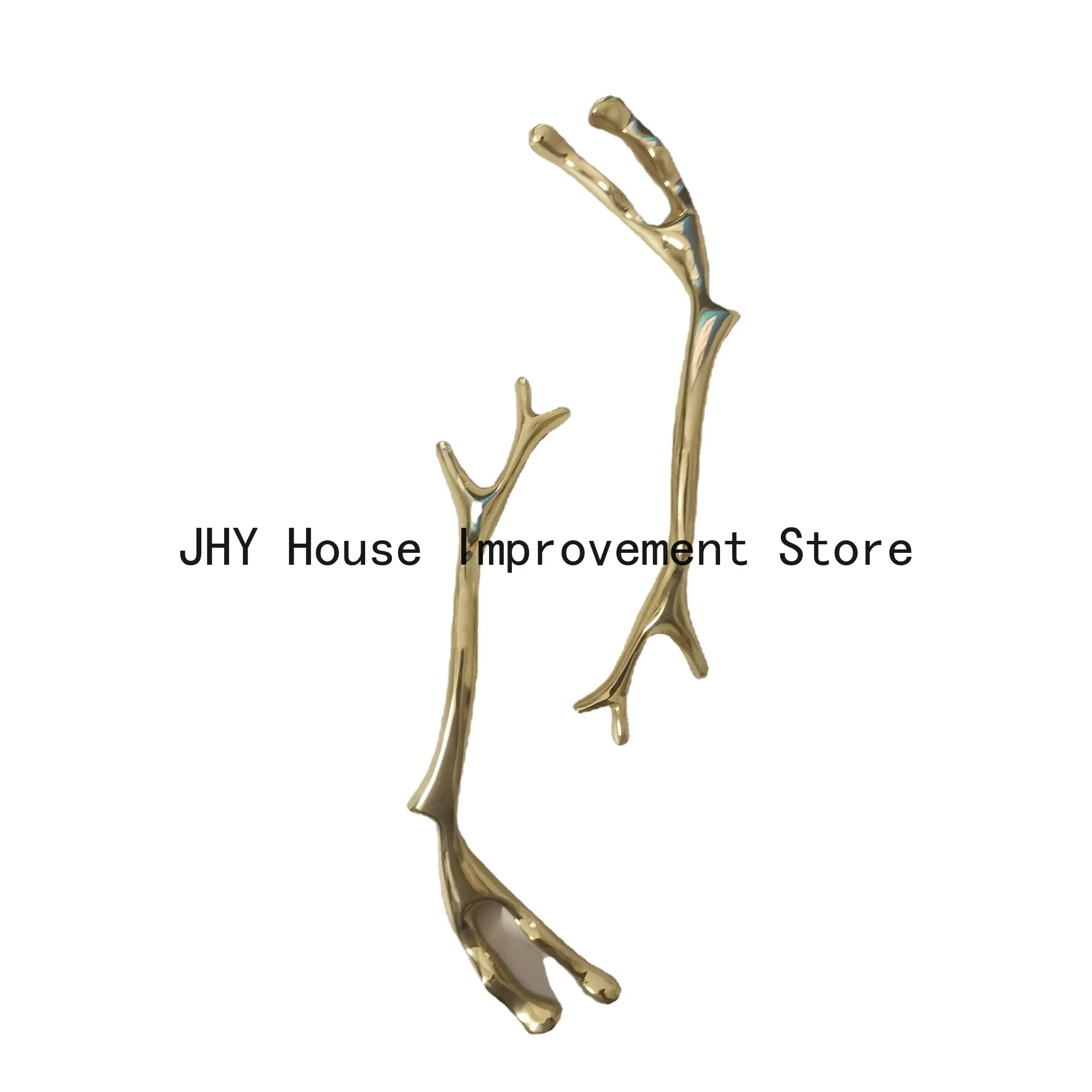 Luxury Brass Cabinet Door Handles Simple Drawer Pulls Antique Solid Brass Creative Branch Handle Furniture Handle Hardware