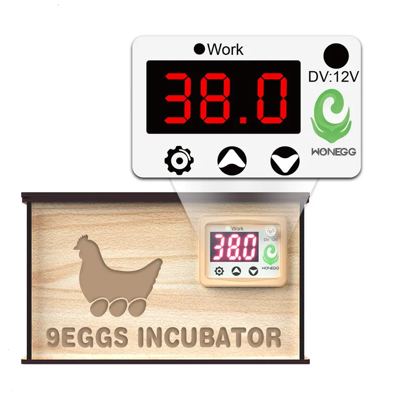 9 Eggs Wooden Incubator Home Farm Poultry Incubator Equipment Automatic Temperature Control Water Bed Heating Design