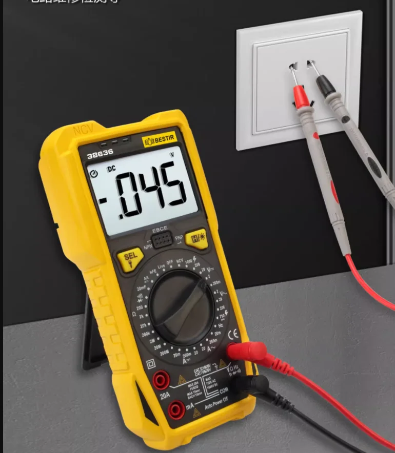 BESTIR tool 6F22 9V Manual 2000counts liquid crystal display digital multimeters Live and neutral wires detector industrial type