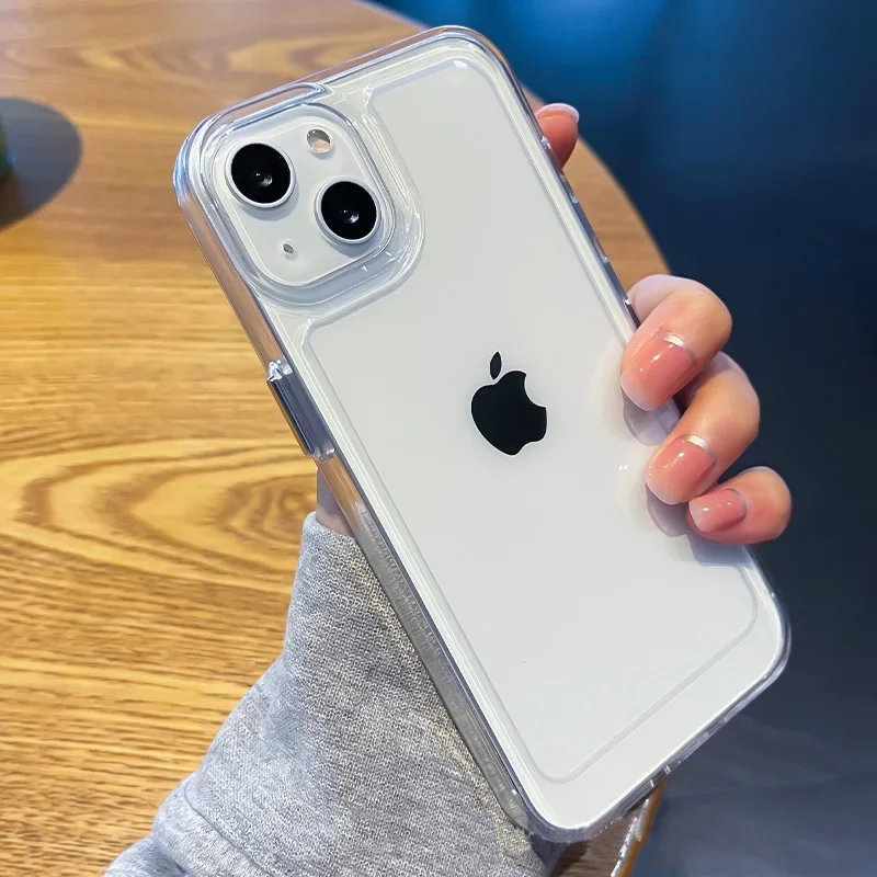 for iPhone 14 15 13 12 Pro Max Case Mini 11 X Xs XR 7 8 Plus SE Hard Anti-knock Shockproof Clear Transparent Phone Back Cover