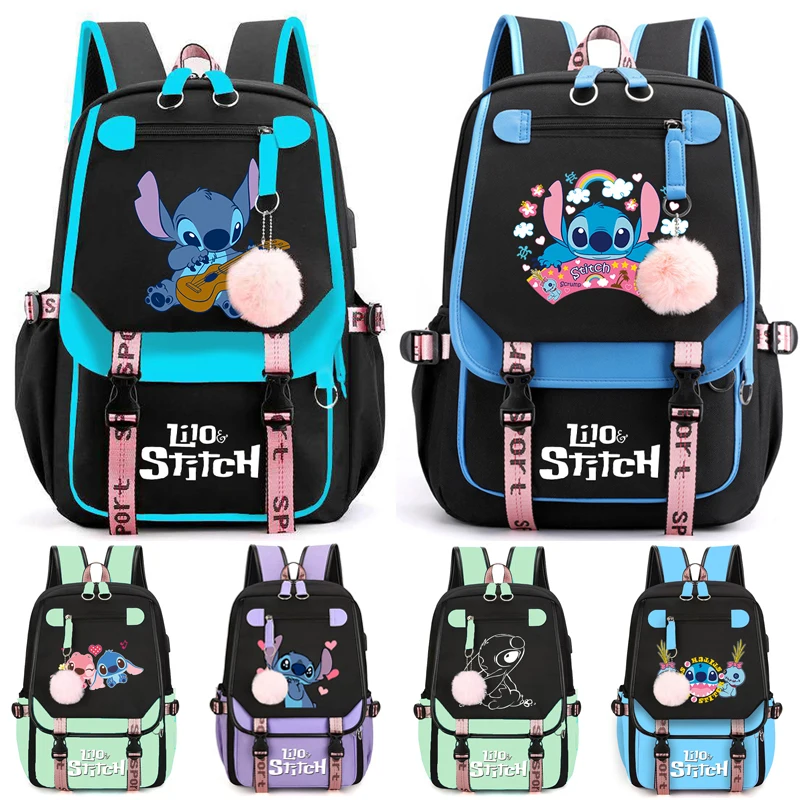 Disney Lilo Stitch Backpack Back To Schoolbag for Boy Girl Casual Book Bag for Kid Gifts Men Women Travel Leisure Bag Rucksack