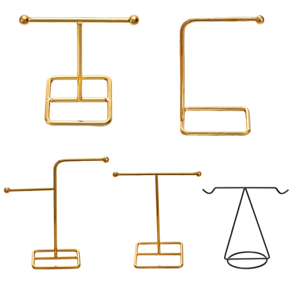 

Металлические золотые Т-образные серьги, кольцо, ожерелье, часы, полка для ювелирных украшений, подставка-органайзер для ювелирных изделий, демонстрационная подставка