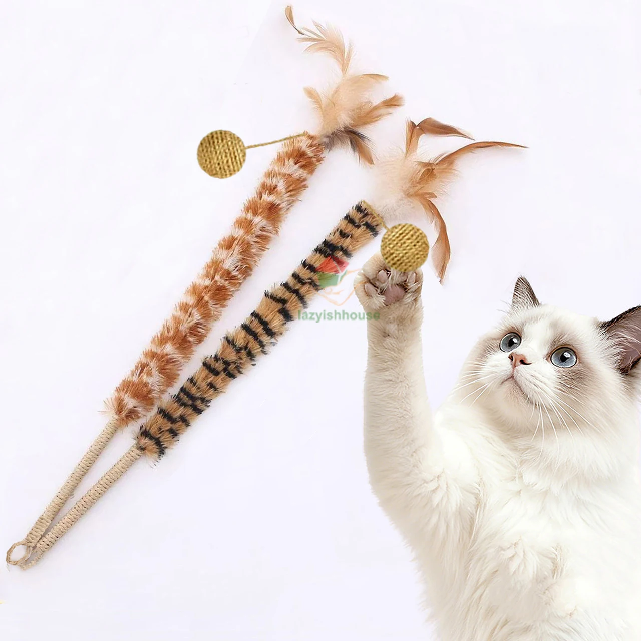 Katze Spielzeug Glocke Feder Lustige Katze Stange Spielzeug Katze Spielzeug Interaktive Katze Zubehör Haustier Katze Liefert Katzen Spielzeug Federn Interaktives Spielzeug