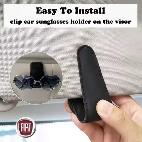 Car Sunshades Magnetic Leather Sunglasses Clip For FIAT 500 Grande Stilo Freemont Punto Astra Bravo Ducato Fiorino Qubo Toro