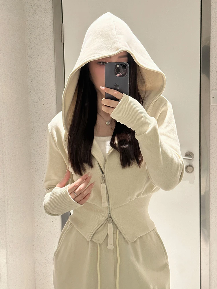 秋冬用パーカーセット レディース カジュアル スポーツウェア クレテ 高級感 韓国風 スタンドバージョン 綿 ポリエステル