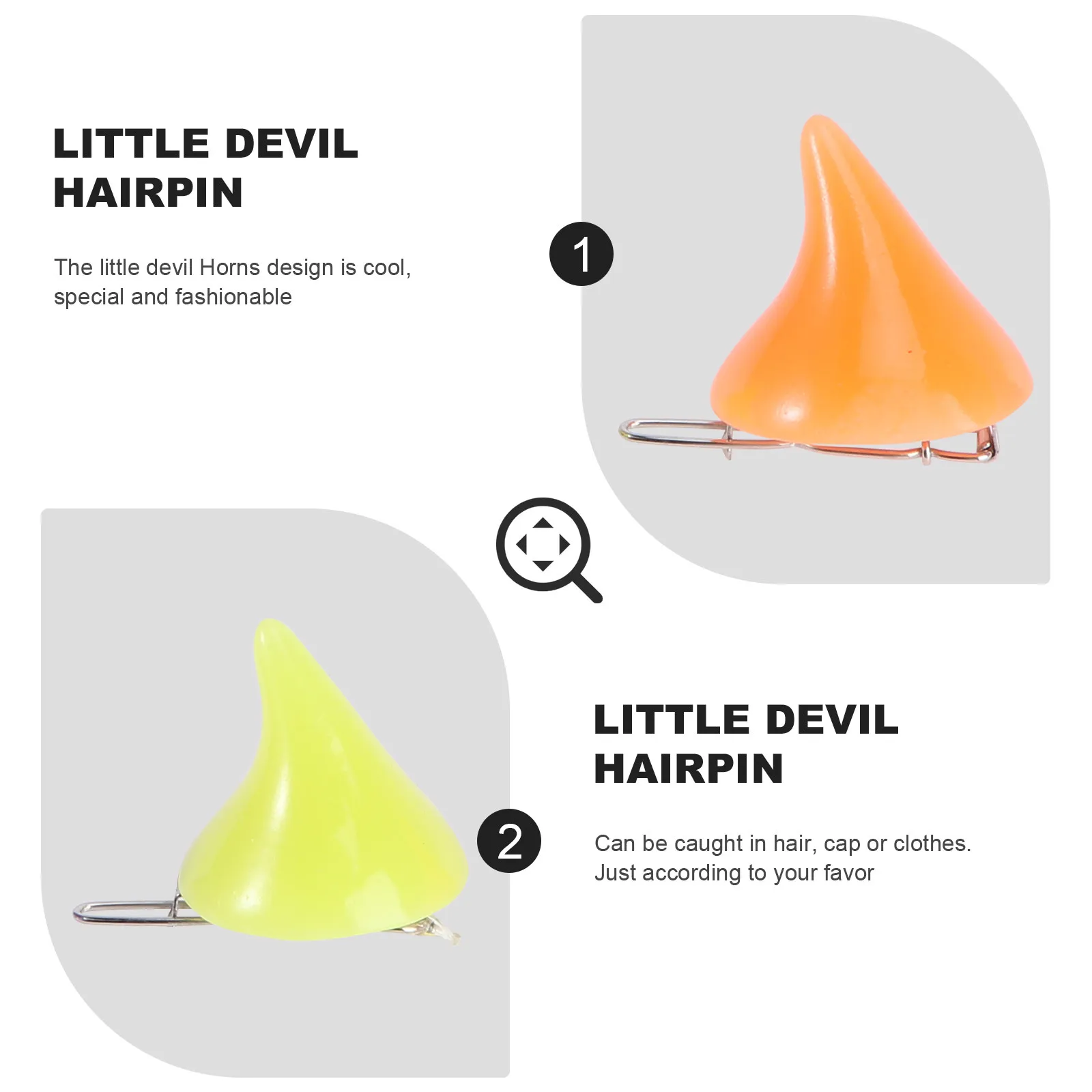 16Pcs Hair Pins Halloween Hair Clips Devil Horn 8 Colors Small Ox Horn Fashion Gothic Cosplay Halloween Accessories Kids