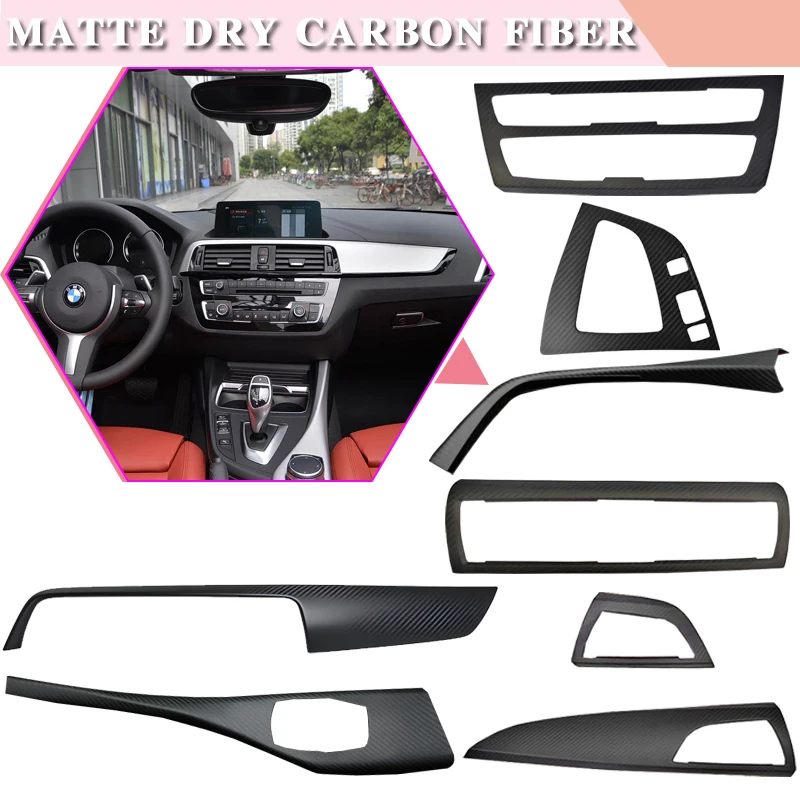 Per BMW Serie 1 2 F20 F21 F22 F23 M2 F87, Pannello Decorativo per Cruscotto e Console Centrale in Vera Fibra di Carbonio Opaca, Accessori Auto