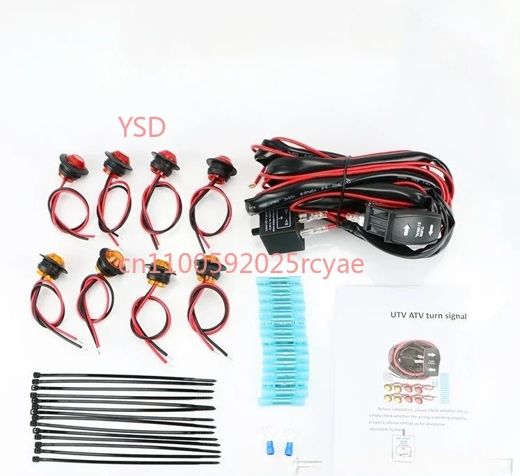 

For UTV/ATV Steering Flasher Harness Kit with Vertical Steering Switch Kit 8 Amber Lights