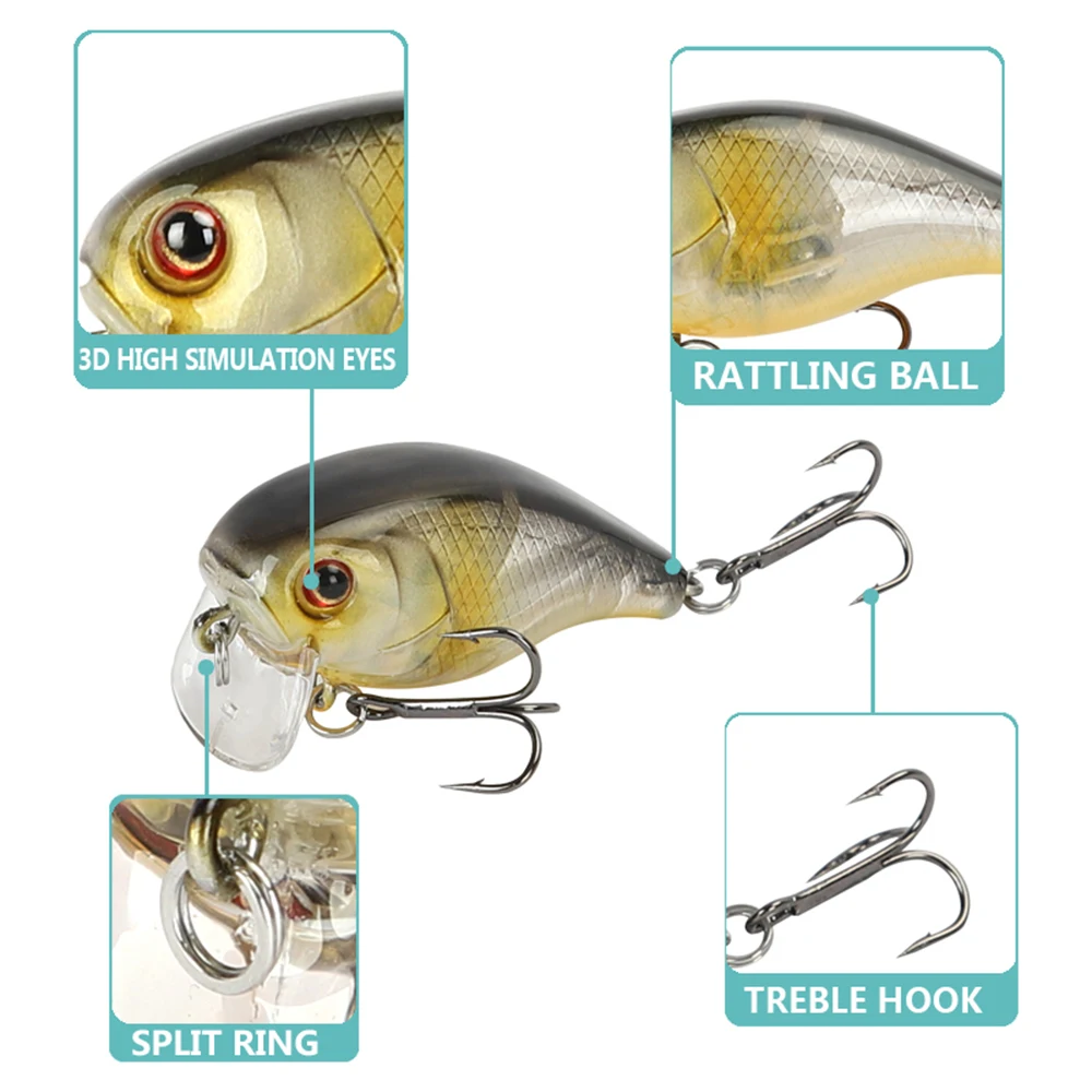 3.8cm 4.6g Fishing Lures Floating Micro Crankbait Wobbler Artificial Hard Bait Jerkbait Fishing Accessories For Bass Trout YG147