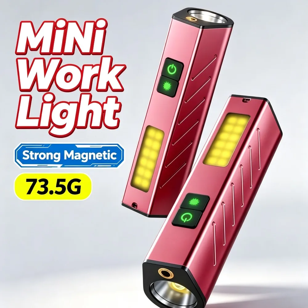 Hot‑sale Powerful LED Flashlight Small Multifunctional Magnetic Work Torch for Inspection Maintenance Outdoor Working Lighting