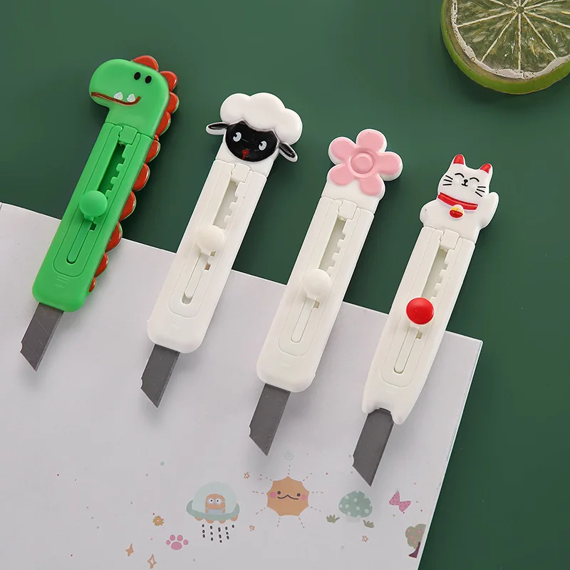 Mini Cute Utility Knife Creative Open Express Small Knife Students Handmade Diy Carving Knife Portable Cartoon Knife MNXD109