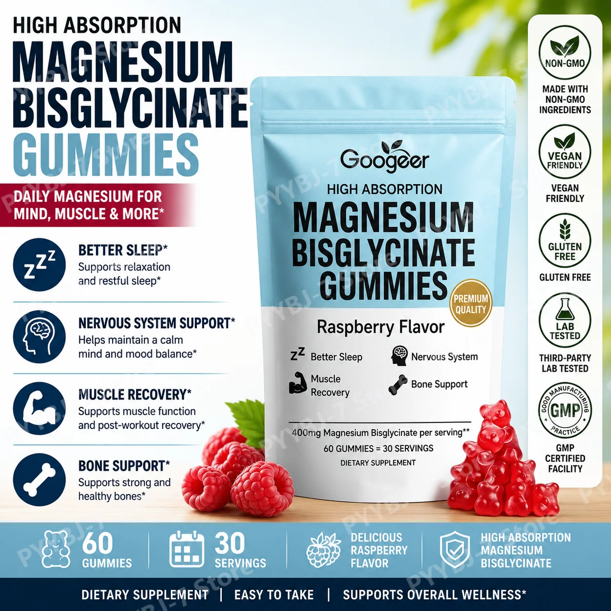 Chalk Bag Bouldering - Żelki z bisglicynianem magnezu 400mg, 60