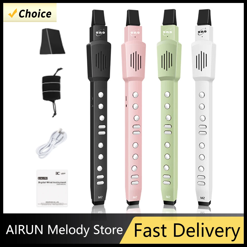 

MINI Electric Blow Tube Electric Blowpipe 12 True Sampling Tones for Automatic Vibrato Electric Blowpipe with Bag Charging Cable