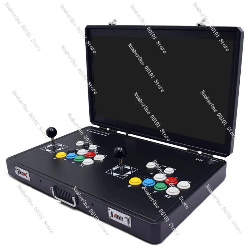 Portable Folding Home Arcade Machine, Dual Joystick All-in-One Retro Game Console with Built-in Games