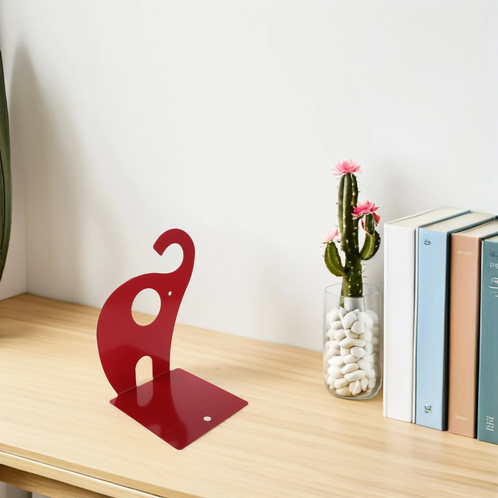 Elefanten-Buchstütze, Metall, dekorativer Cartoon-Tier-Buchhalter, rutschfest, robust, Regal-Organizer, Büro-Schreibtisch, Zeitschriftenhalter