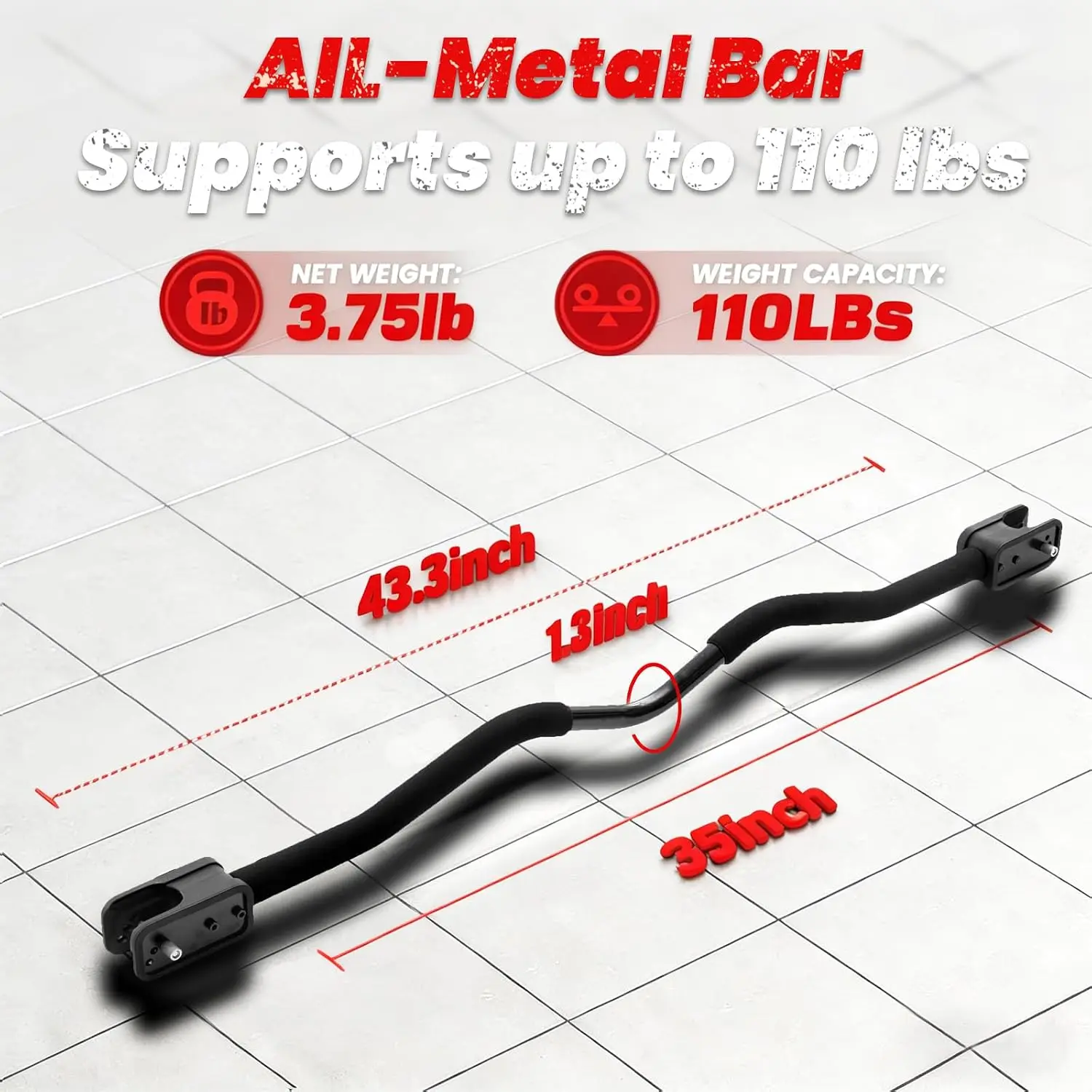Dumbbell Barbell Converter Bar, Adjustable for Home Gym, Compatible with Most, All-Metal Weight Lifting and Strength Training