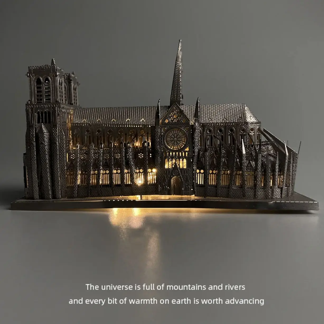 3D Stereoscopic Puzzle Metal Model DIY, Notre-Dame Cathedral in Paris, Adult Assembly Puzzle Gift, Desktop Architectural Decorat