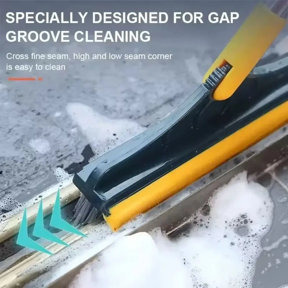 Multifunctional 3 In 1 Floor Scrub Brush Removable Wiper Rotating Cleaning Brush Long Handle Windows Squeegee Tile Cleaning