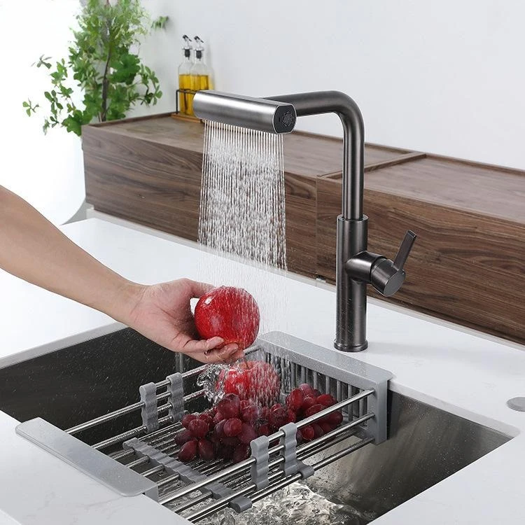 Multimodes Waterfall Pull Out Faucet Kitchen Hot and Cold Water Tap Rotatable Deck Mounted Water Mixer for Better Cleaning