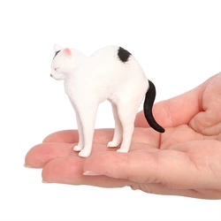 Simulation de modèle de chat de vache noir et blanc, ornement, étirement créatif, artisanat de chaton paresseux, décoration de bureau