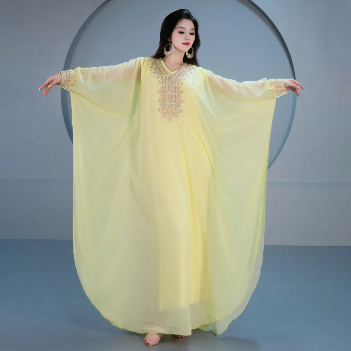 New Belly Dance Persian Gulf Hair Dancing Khalezu Khaleji Robe Competition Table Performance Uniform