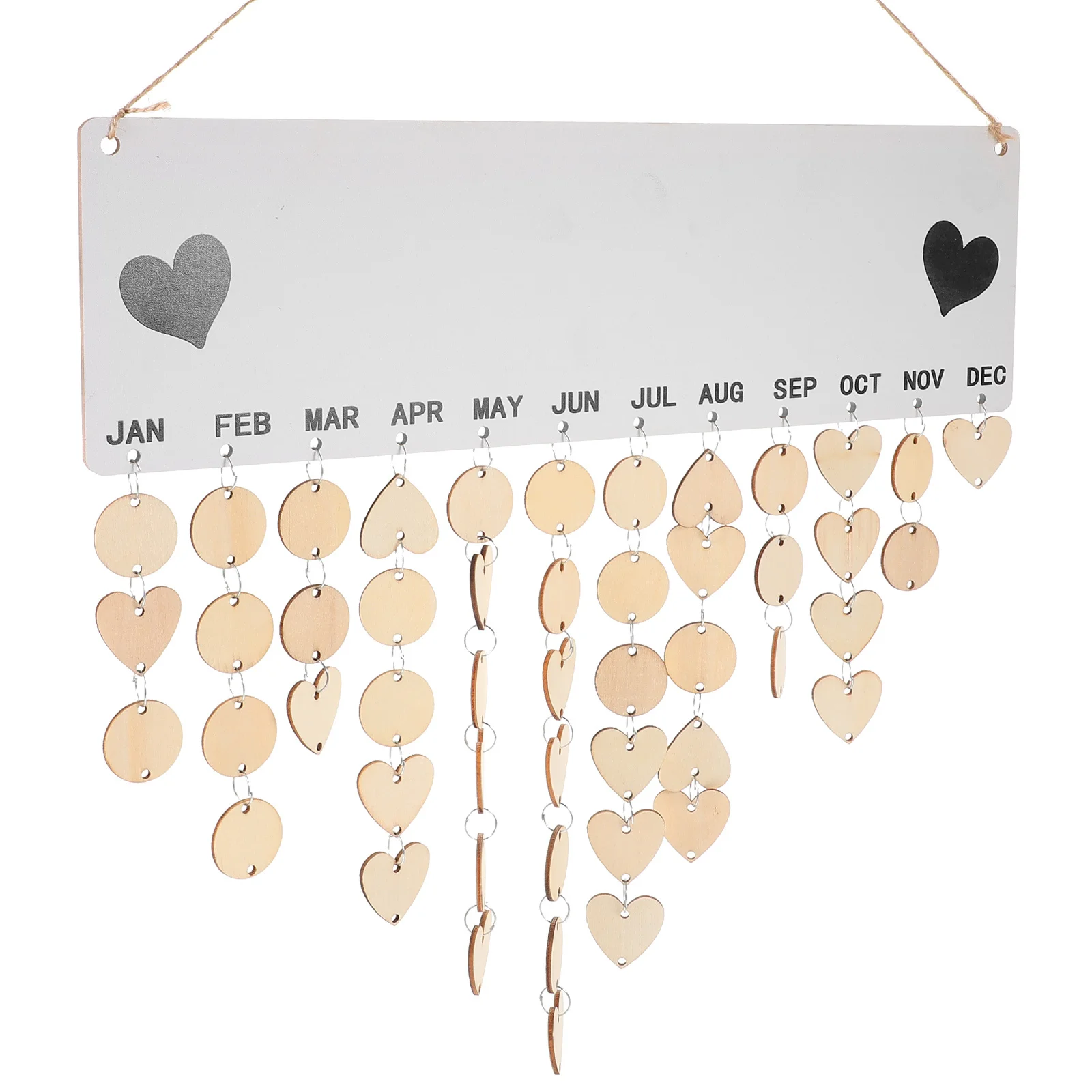 

1Set Family Birthday Reminder Calendar Wooden Wall Hanging Calendar Delicate Handmade Classic Style Birthday Plaque