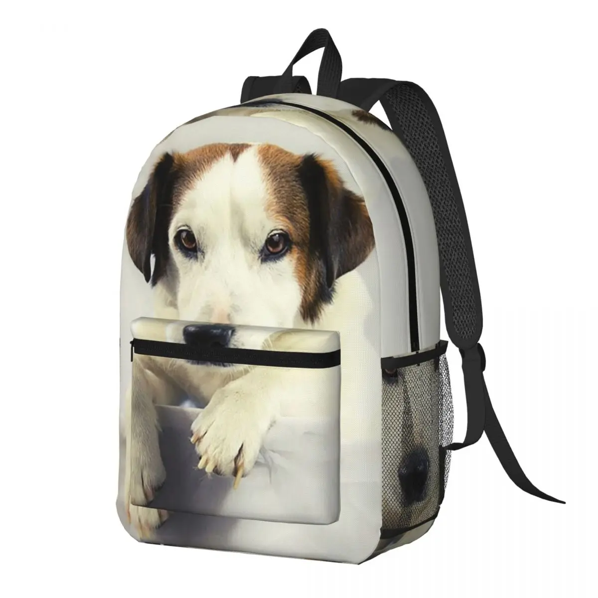 Dog Jack Russell Terrier Photo Backpack Daypack Large Capacity Boys Girls BookBag School Bag Shoulder Bags for Men Women