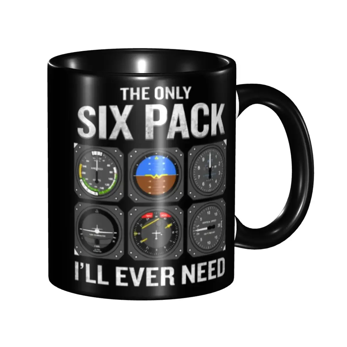 Custom Funny Pilot Quote Cockpit Airplane Flight Intruments Mugs DIY Ceramic Milk Tea Coffee Cups