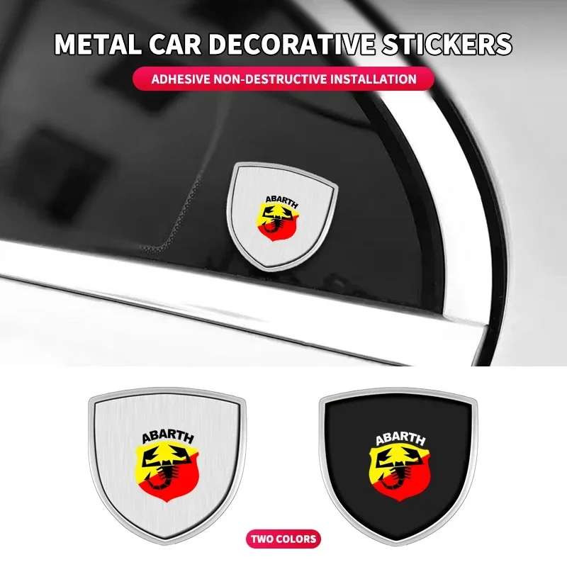 3D Metal Shield Emblem Car Window Body Side Badge Stickers For Abarth Freemont Strada 500x Grande Punto Ducato Stilo Palio