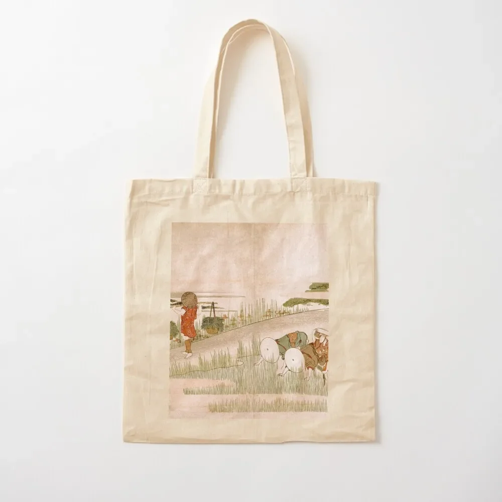 

Spring in the Rice Fields - Katsushika Hokusai Tote Bag Women's shopper handbag Women's bags shopping trolley bag Tote Bag