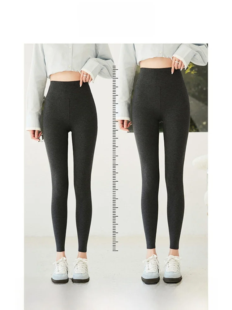 Yogabroek met hoge taille Lange lengte Warm Fce Comfortabele afslankende buikverstrakking Dames plus maat basislaagbroek