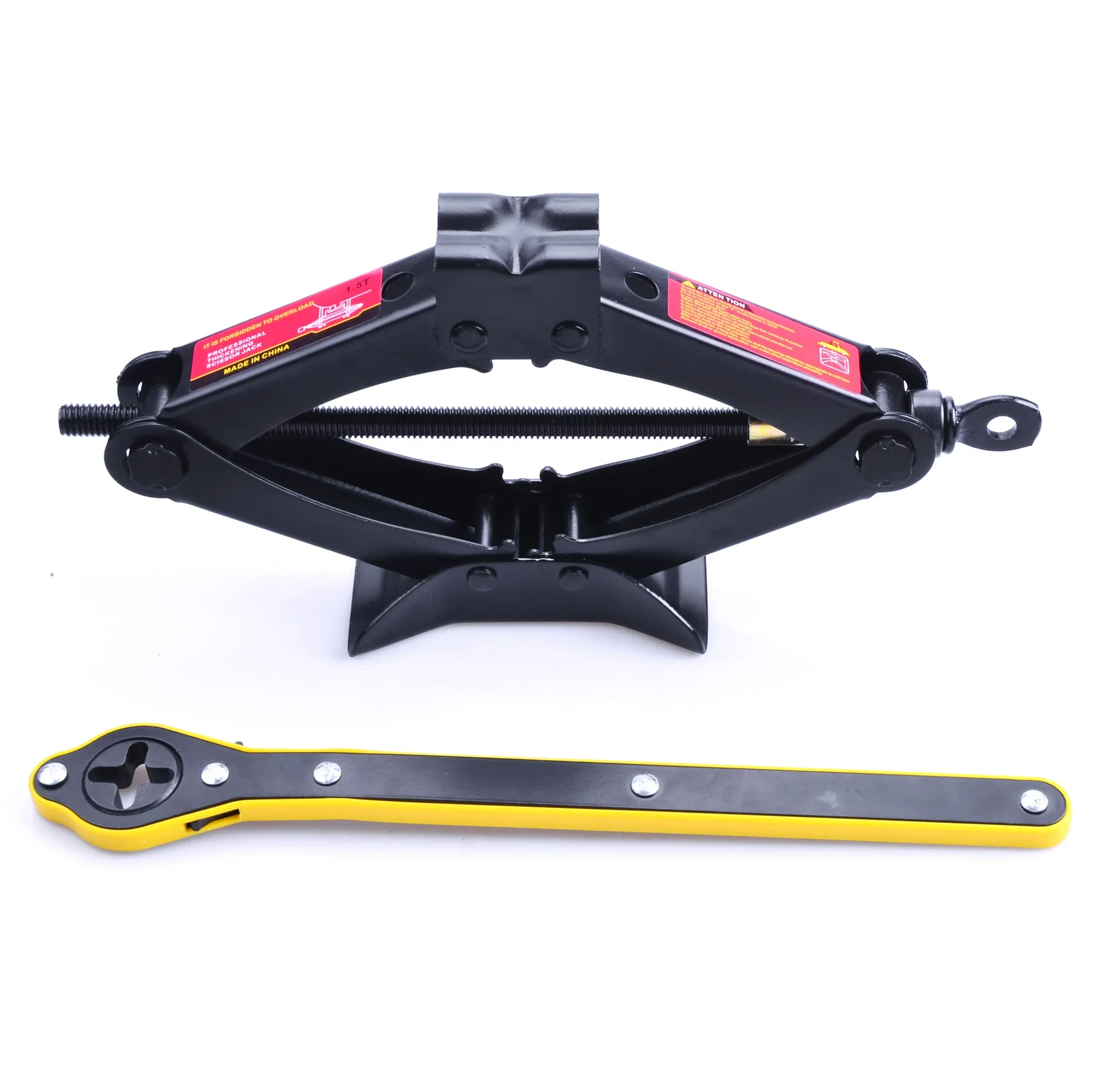 YHSJK001 1.5 Ton (3,300 Lbs) Scissor Jack Kit With Ratchet For Car