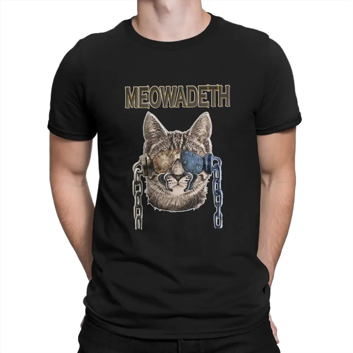 Heavy Mental Music Cats Meme MEOWADETH T Shirt Grunge Men Polyester Tees Summer Clothing Harajuku Crewneck TShirt