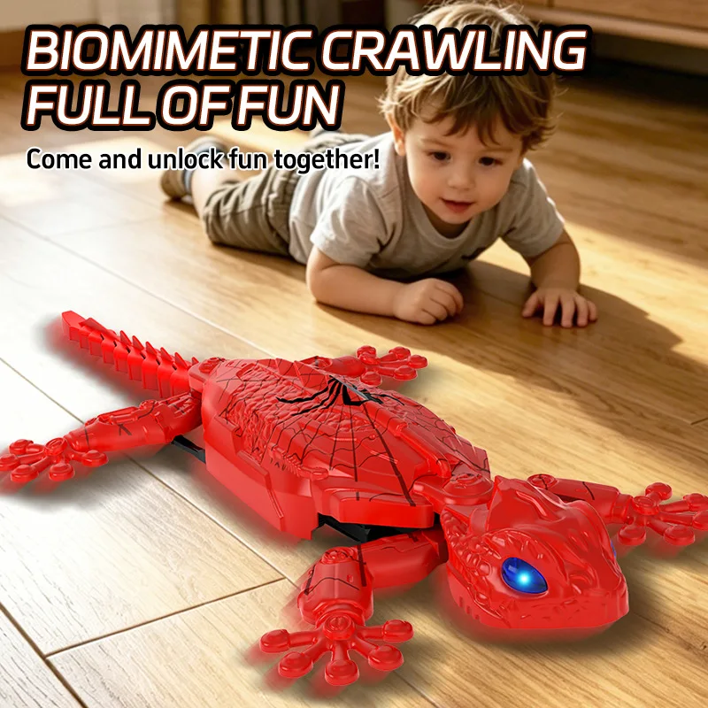 2.4G Remote Control Wall Climbing Rotate Gecko Toys Simulation Animal Mechanical Crawling Electric RC Toys Type-C Charging Ports