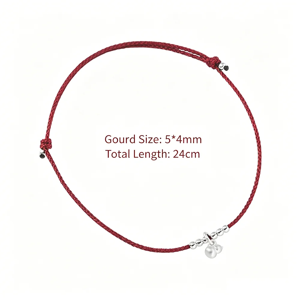 La Monada Minimalist Red String Bracelet with 925 Silver Gourd Pendant Adjustable Lucky Red Thread Bracelet For Women Daily Wear
