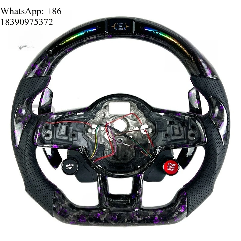 For  GTI Series/Golf 7R Series Mk7 Mk7.5 GLI Customized LED Forged Carbon Fiber Steering Wheel with Start Button
