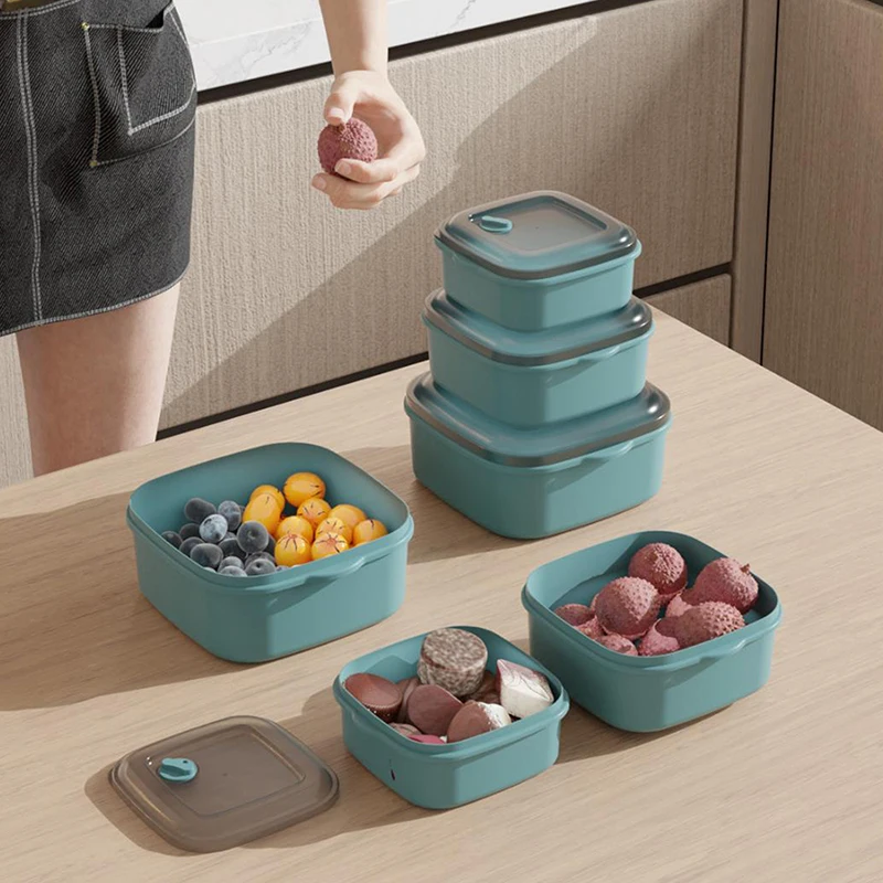 Square Food Storage Containers With Lid Fridge Meat Vegetable Fresh-Keeping Organizer Box For Kitchen Storage