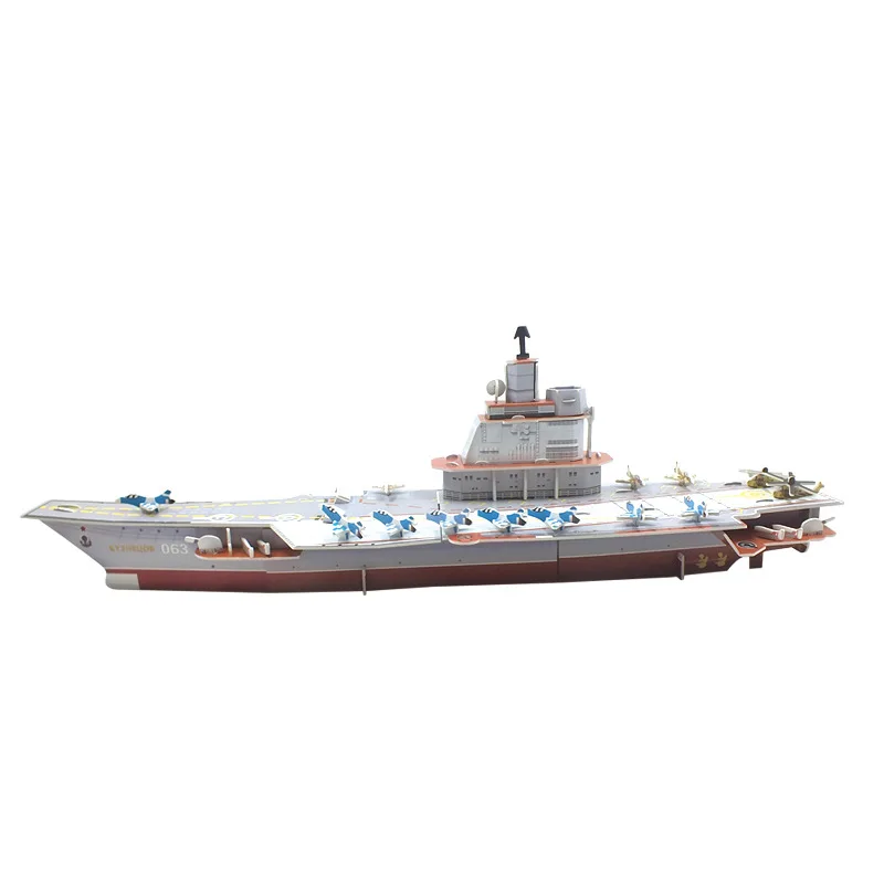 Rompecabezas 3D para niños, juguetes educativos, bloques ensamblados a mano, serie de rompecabezas de barco Liaoning, modelo de juguete, regalos P333