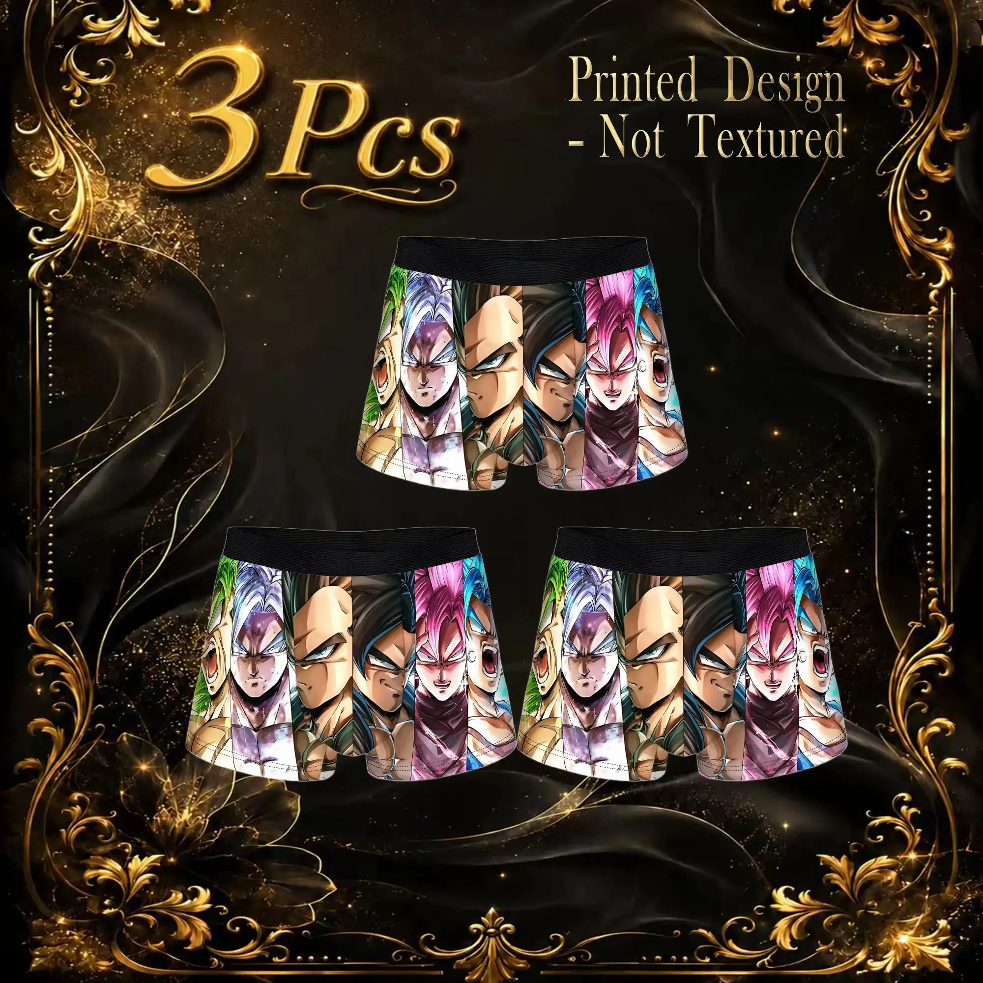 3Pcs Goku boxers Dragon Ball Z Underpants Breathbale Panties Men's Underwear Sexy Shorts Boxer Briefs
