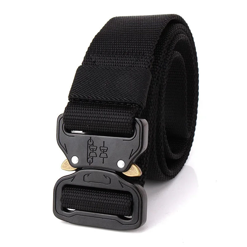 Nylon 3.8CM Sports Belt Metal Buckle Adjustable CS Tactical Quick Release Hunting Training Belt