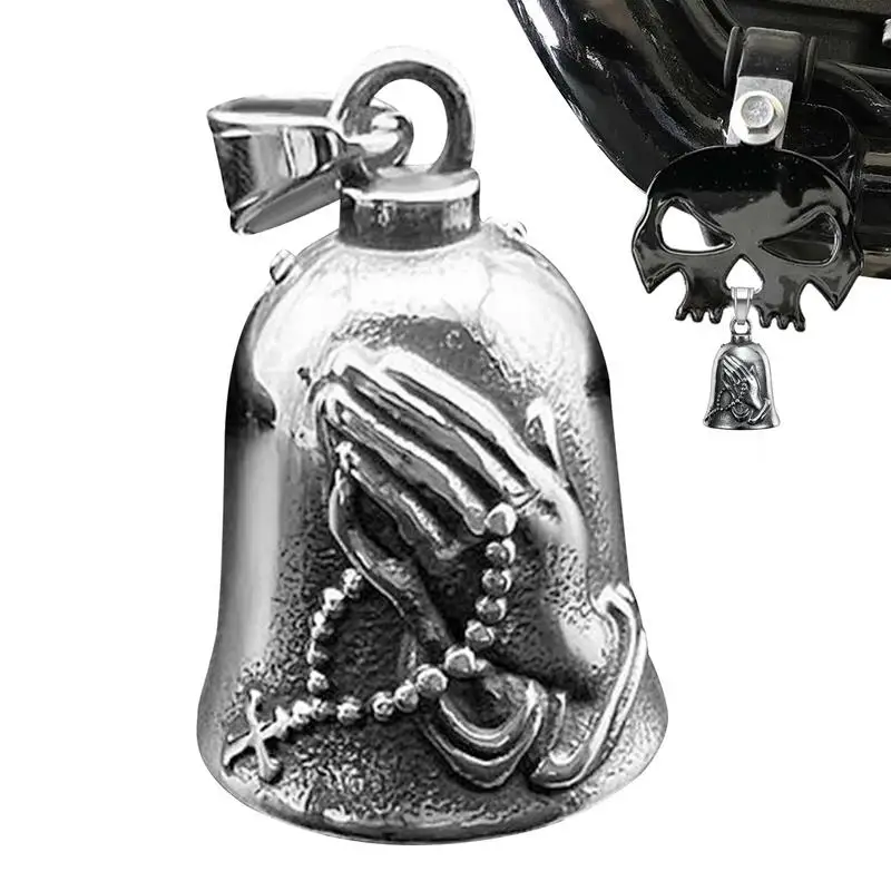 

Motorcycle Good Luck Bell Praying Hand Luck Bell 3D Hanger Biker Bell Vintage Luck Riding Bells Motorcycle Bell Biker For Biker