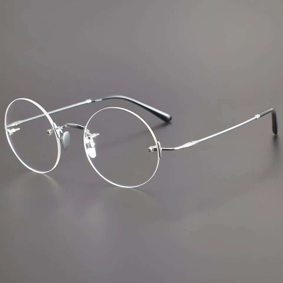 Retro Design Oval Frameless Glasses Titanium Fashion Men and Women Business Reading Computer Prescription Optical Eyeglass Frame