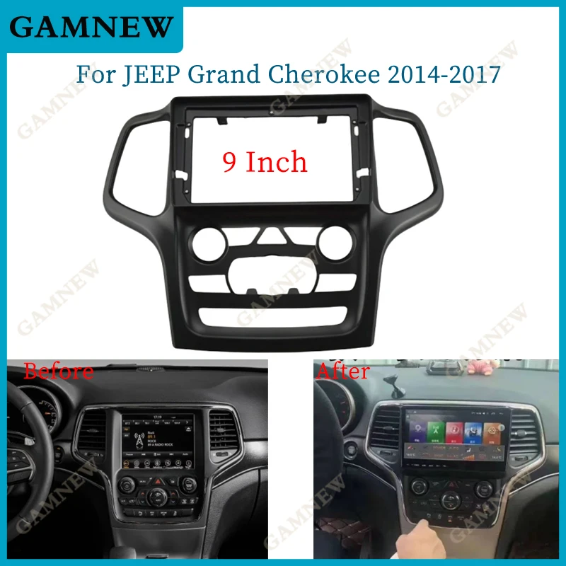 9 Inch Car Frame Fascia Adapter Android Radio Dash Fitting Panel Kit For Jeep Grand Cherokee 2014-2017