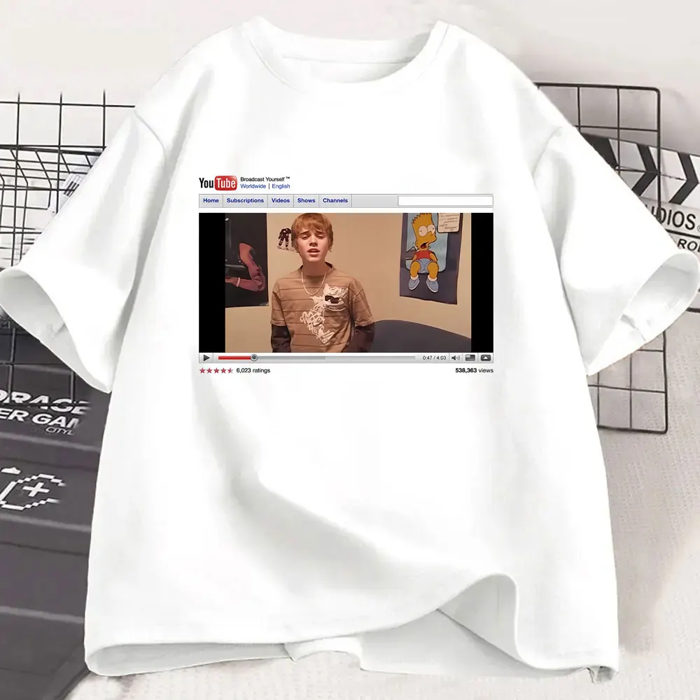 

2026 New Justin Bieber Classic Go Viral Video Graphic T-shirt Men's Summer Vintage Fashion Y2k T Shirts Unisex Cotton T-shirts