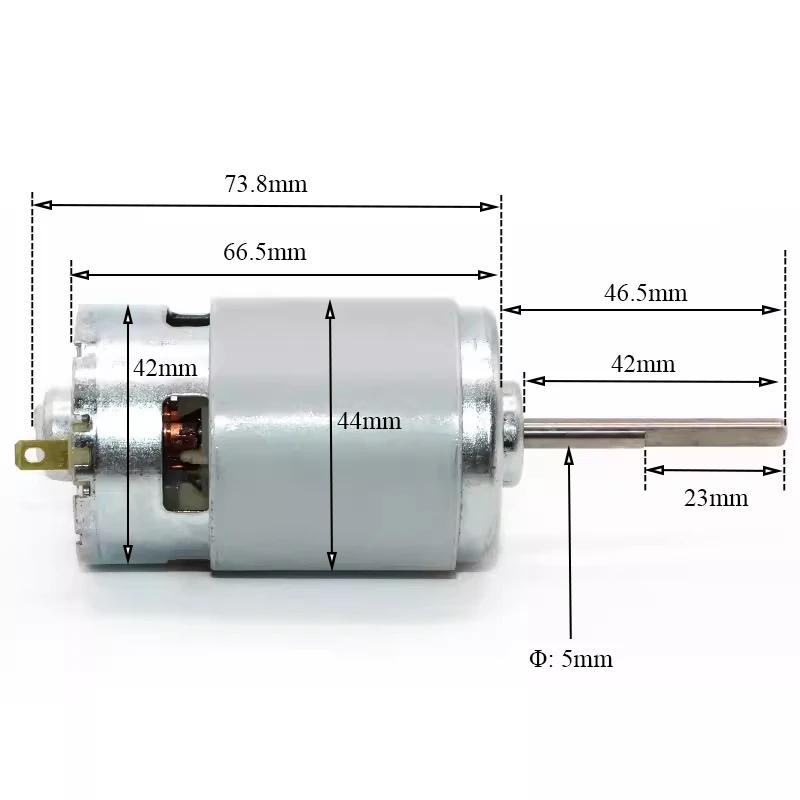 775 DC Motor 12V 18V 24V Long Shaft/ D Shaft 6900RPM Low Speed Large Torque Ball Bearing Tools Motor