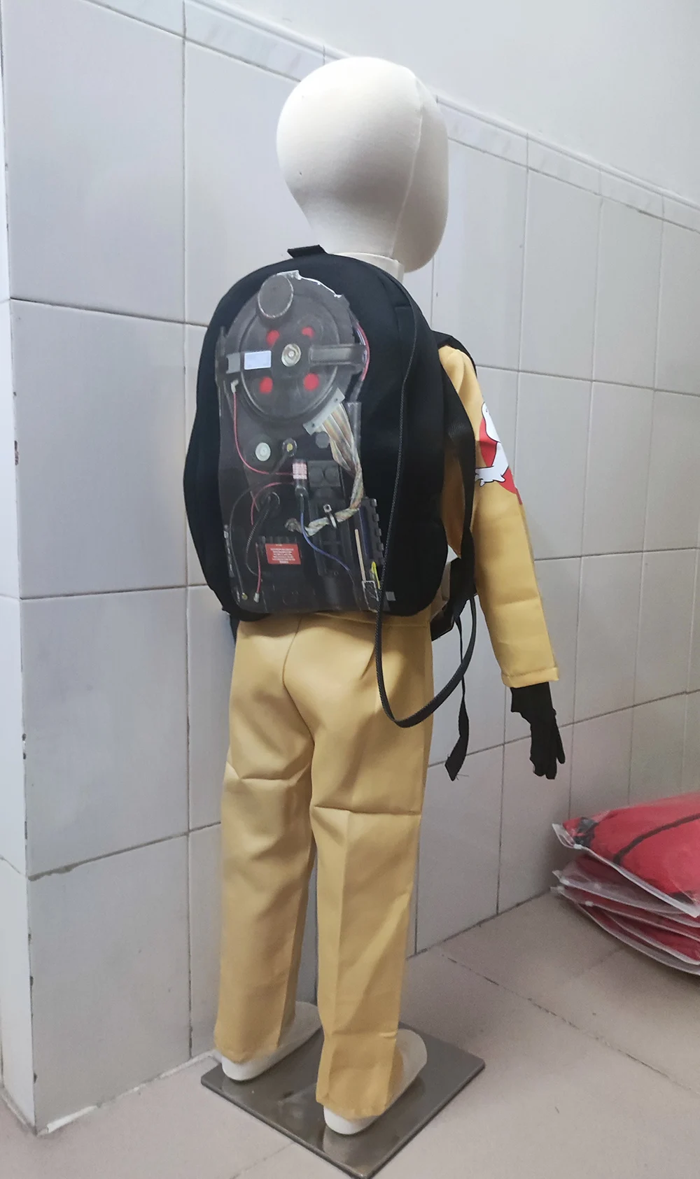 Movie Ghost Busters Cosplay Costume Kids Anime Kids Suit Halloween Jumpsuit Bag Halloween Party Fancy Suit