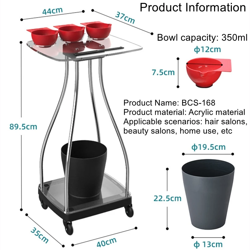 

Acrylic Hair Dye Tray with Bucket Salon-Grade Portable Hair Dyeing Tool Features Magnetic Bowl