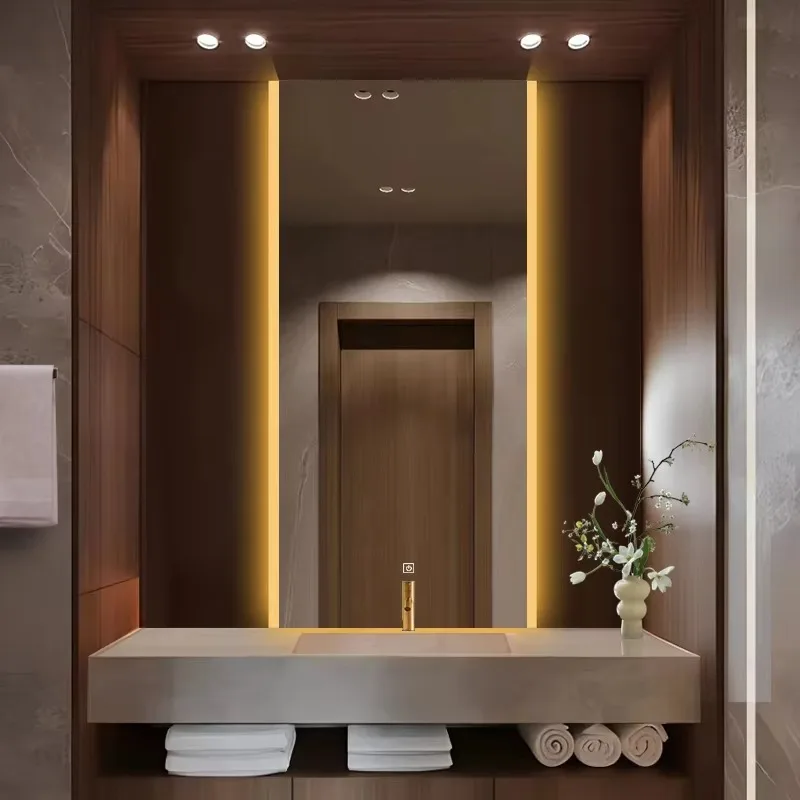 

Household Bathroom Mirror Smart Touch Screen Light Emitting Diode Lighting Wall Mount Anti-fog Fashion Wall Mount